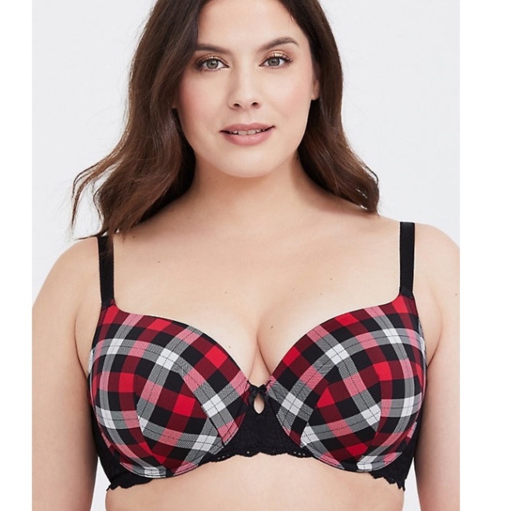 Sexy Plaid Push Up Padded Bra NWOT